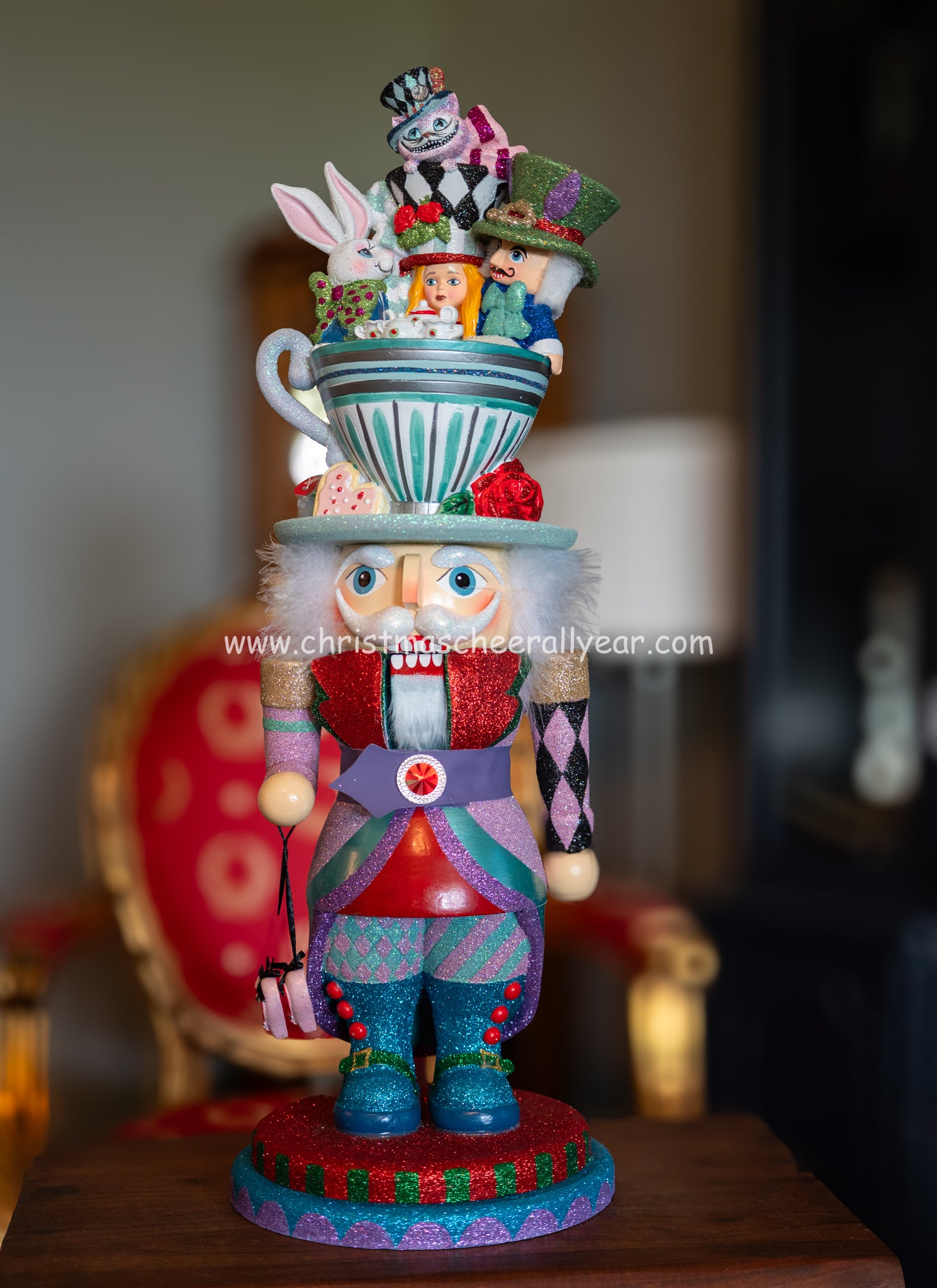 24" Hollywood Nutcrackers™ Alice Teacup Party Hat Nutcracker