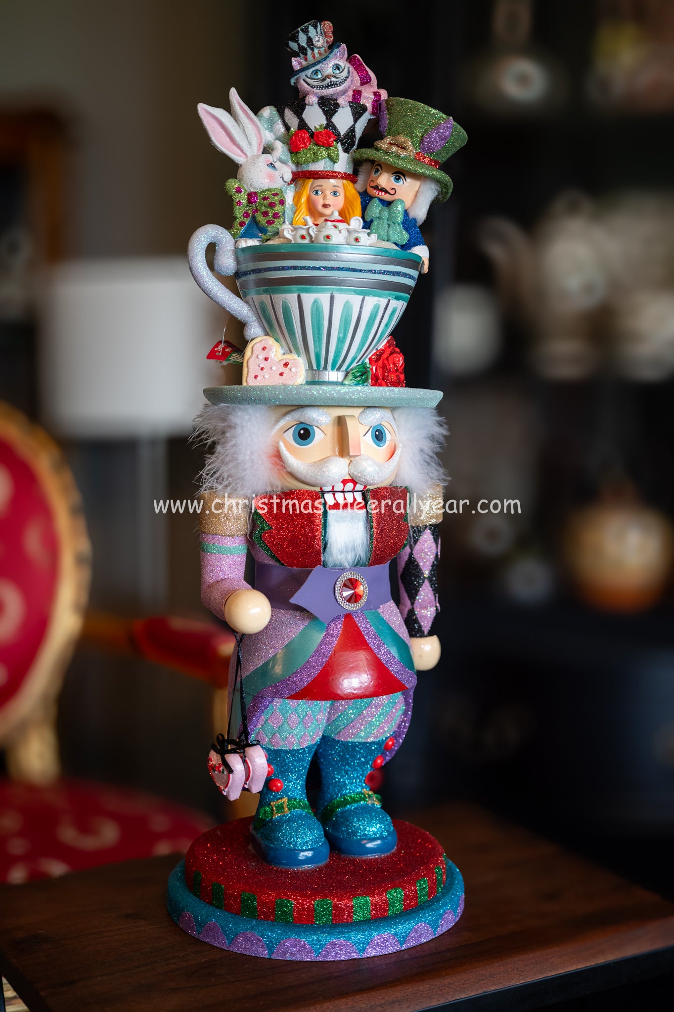 24" Hollywood Nutcrackers™ Alice Teacup Party Hat Nutcracker