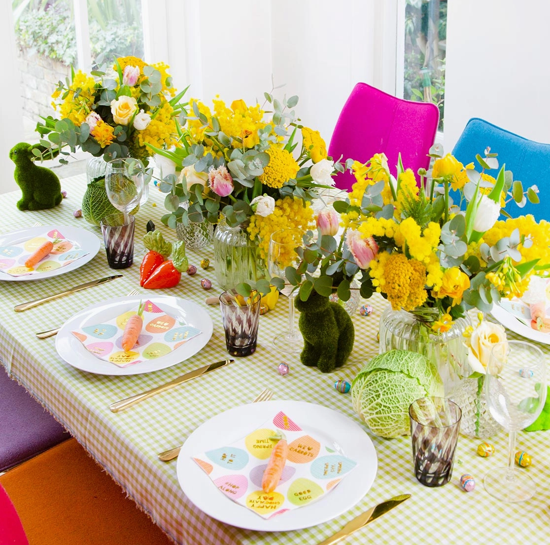 Christmas Cheer All Year 6" Grass Easter Bunny Figurine spring decor