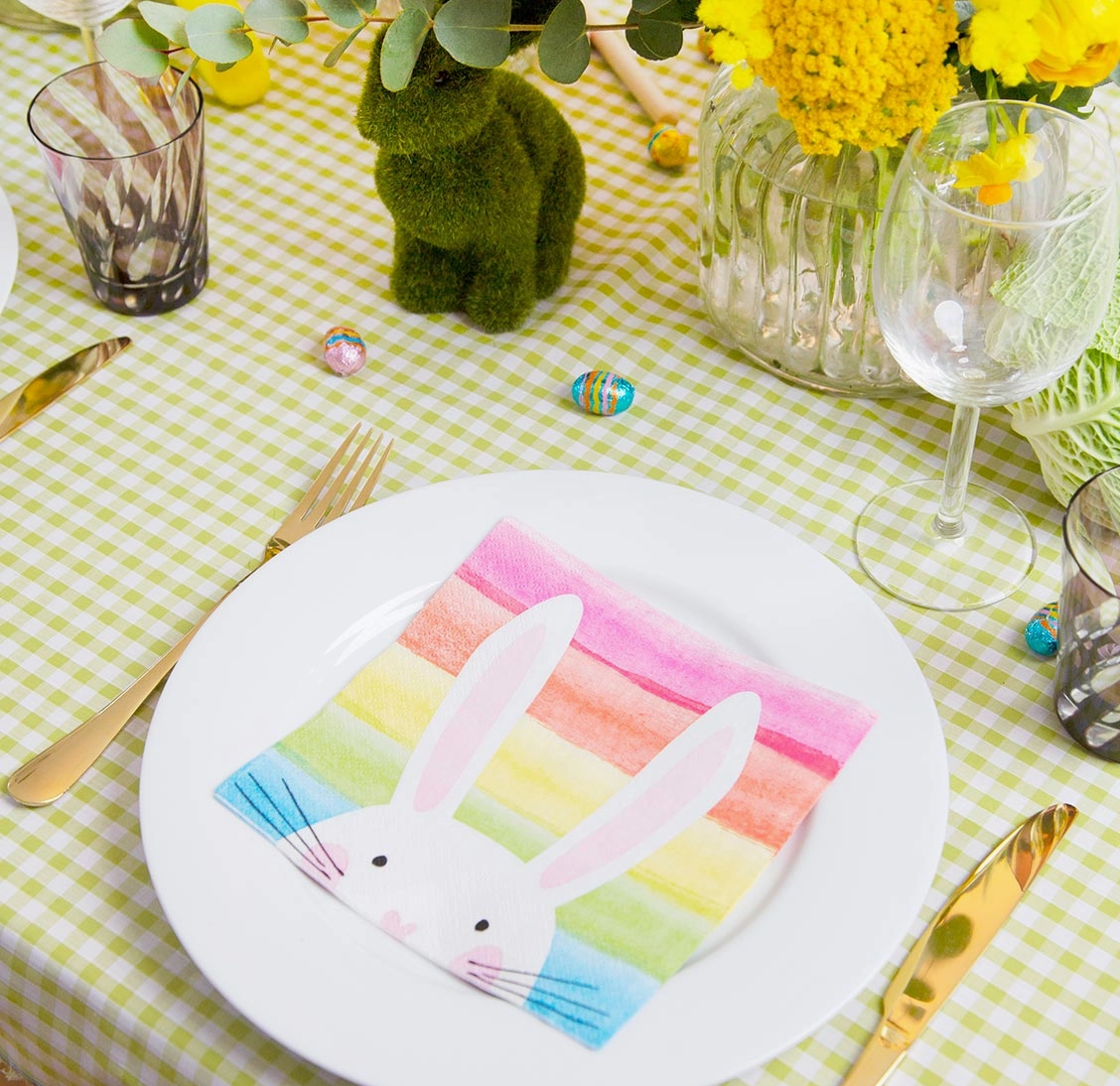 Christmas Cheer All Year 6" Grass Easter Bunny Figurine spring decor