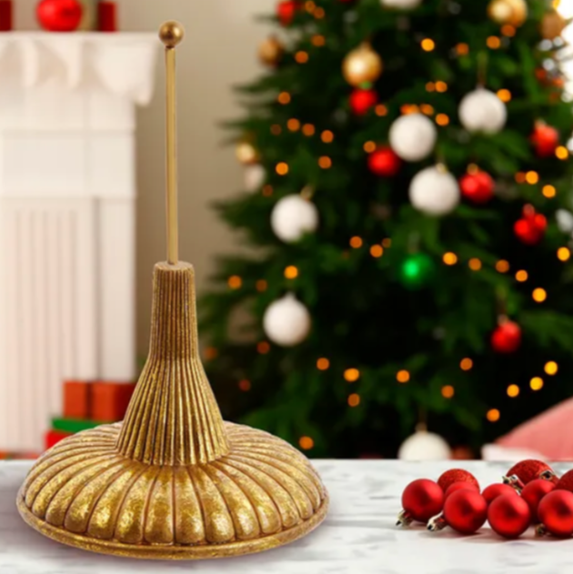 The Canton Christmas Shop 7" Finial Holder for Tree Topper Kurt Adler Silver Gold
