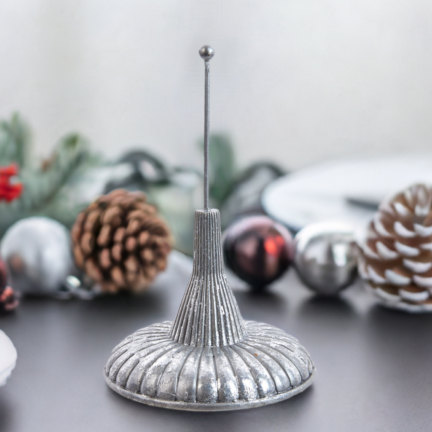 The Canton Christmas Shop 7&quot; Finial Holder for Tree Topper Kurt Adler Silver Gold