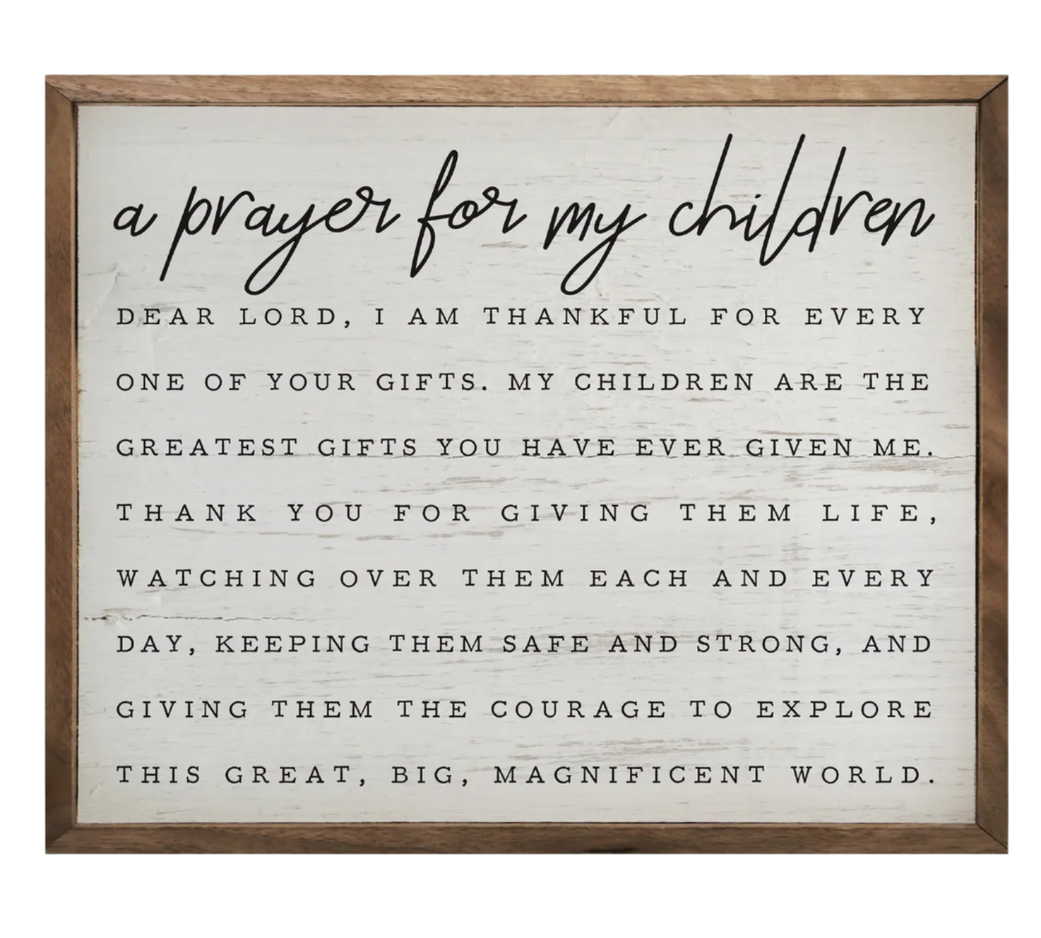 The Canton Christmas Shop A Prayer for my Children Framed Box Sign Wood Made in USA