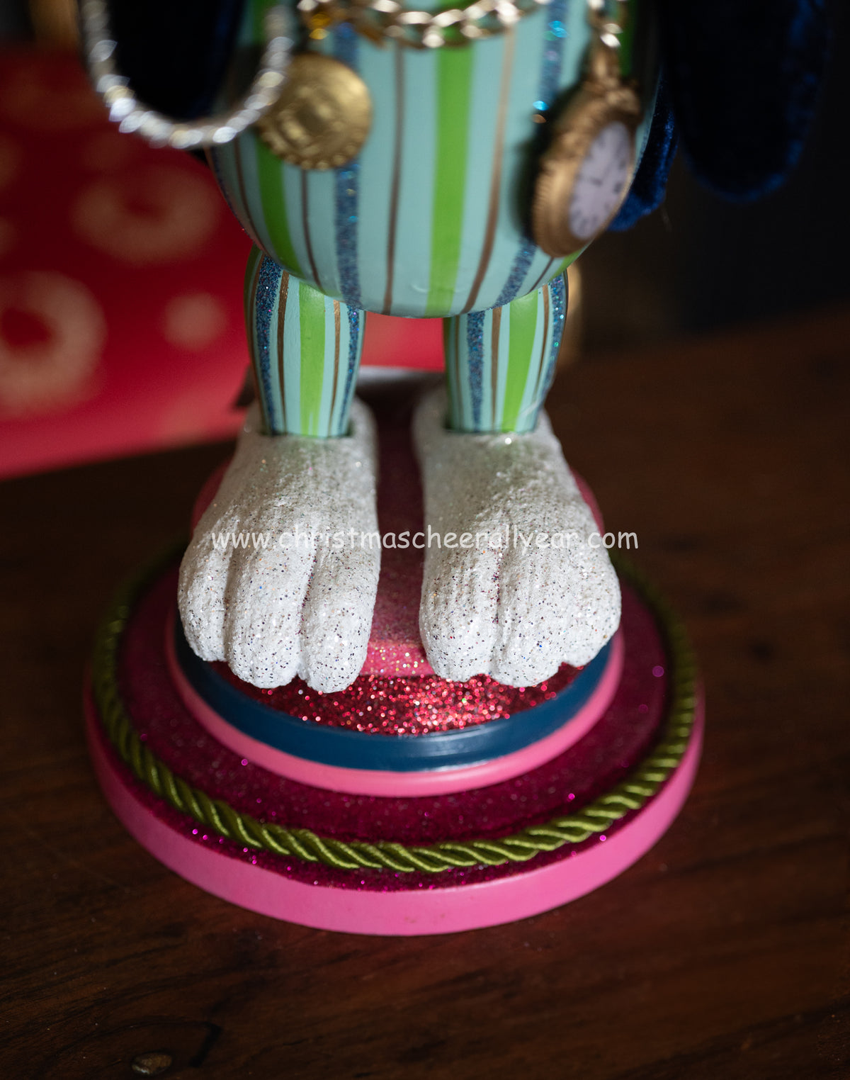 Tall White Rabbit Nutcracker from Alice in Wonderland by Kurt Adler with amazing detail available at Christmas Cheer All Year