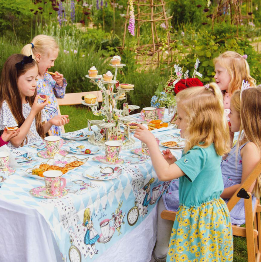 The Canton Christmas Shop Alice in Wonderland Tree Shaped Cupcake Stand with characters movie signs drink me eat me wrong way white rabbit Cheshire Cat pocket watch