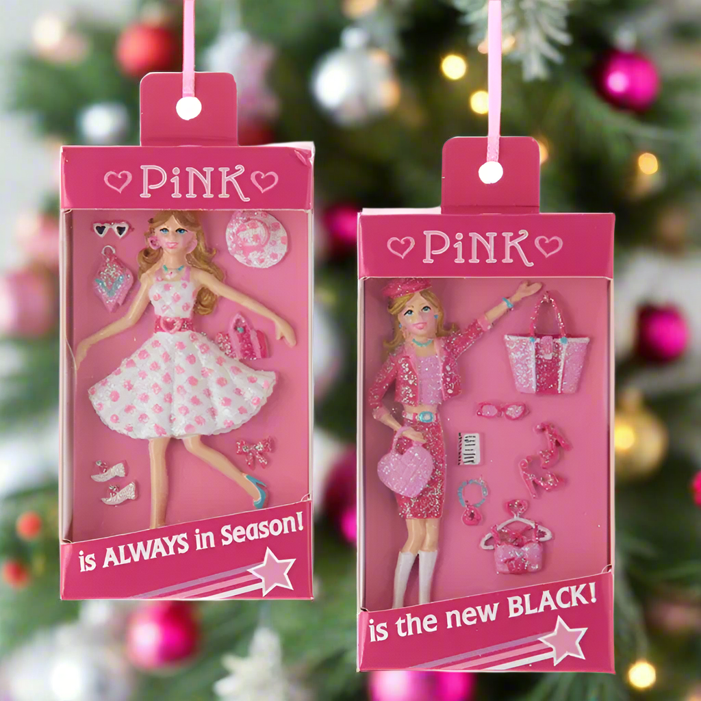 The Canton Christmas Shop Barbie Style Boxed Doll Ornament by Kurt Adler