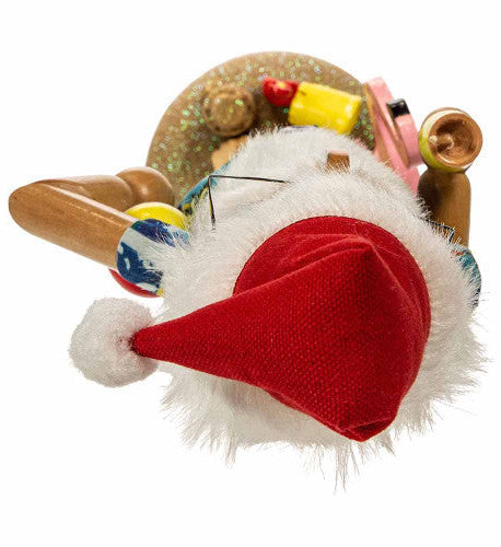 top view of Beach Santa Nutcracker from Kurt Adler with cocktail in hand