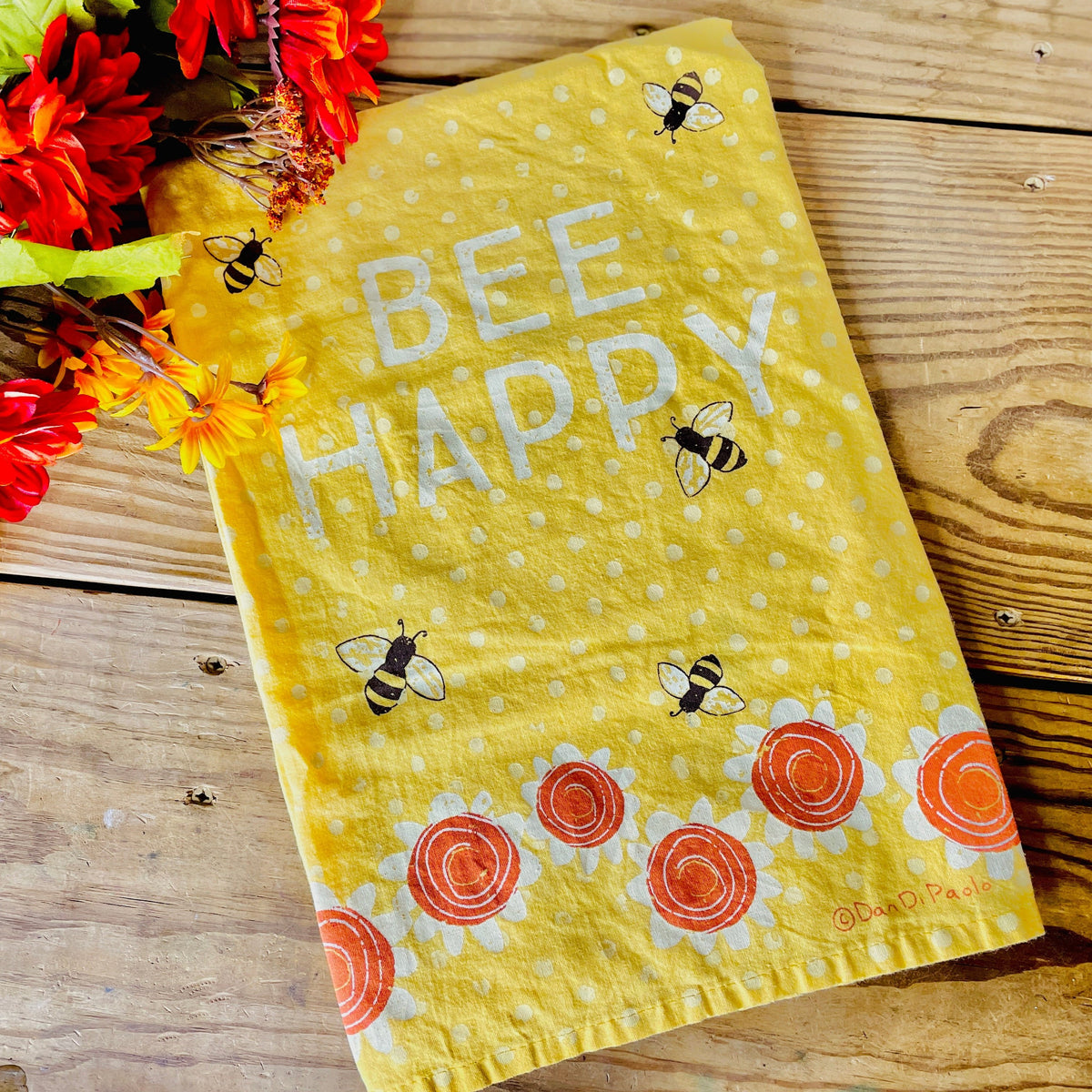 The Canton Christmas Shop Bee Happy Cotton Kitchen Towel