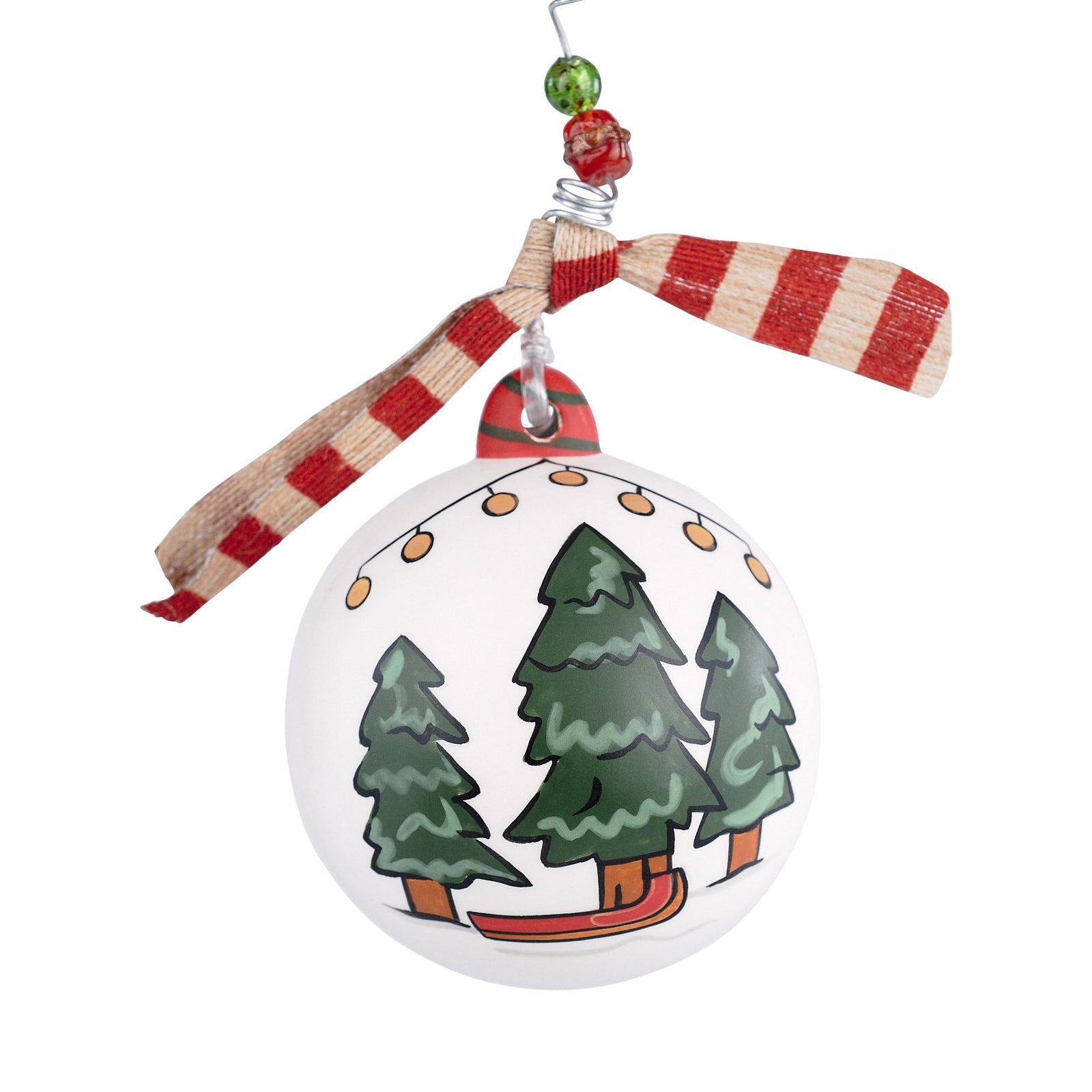 The Canton Christmas Shop Best Dad Handpainted Ceramic Christmas Ornament by Glory Haus with Ribbon Tie and Beads