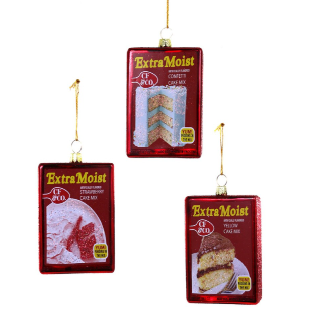 Christmas Cheer All Year Betty Crocker Extra Moist Cake Mix Ornament Set by Cody Foster & Co