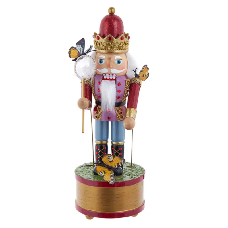Christmas Cheer All Year Butterfly Catcher Musical Nutcracker by Kurt Adler G5002 Music Box