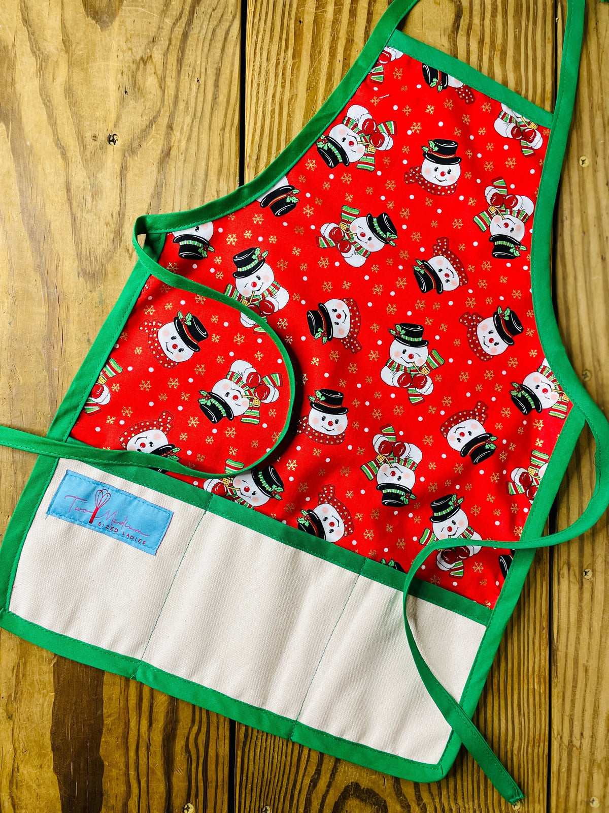 Children's Snowman Apron Christmas Cheer All Year