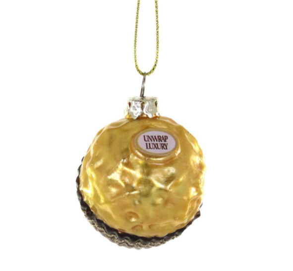 Christmas Cheer All Year Ferrero Roche Chocolate Hazelnut Bon Bon Ornament