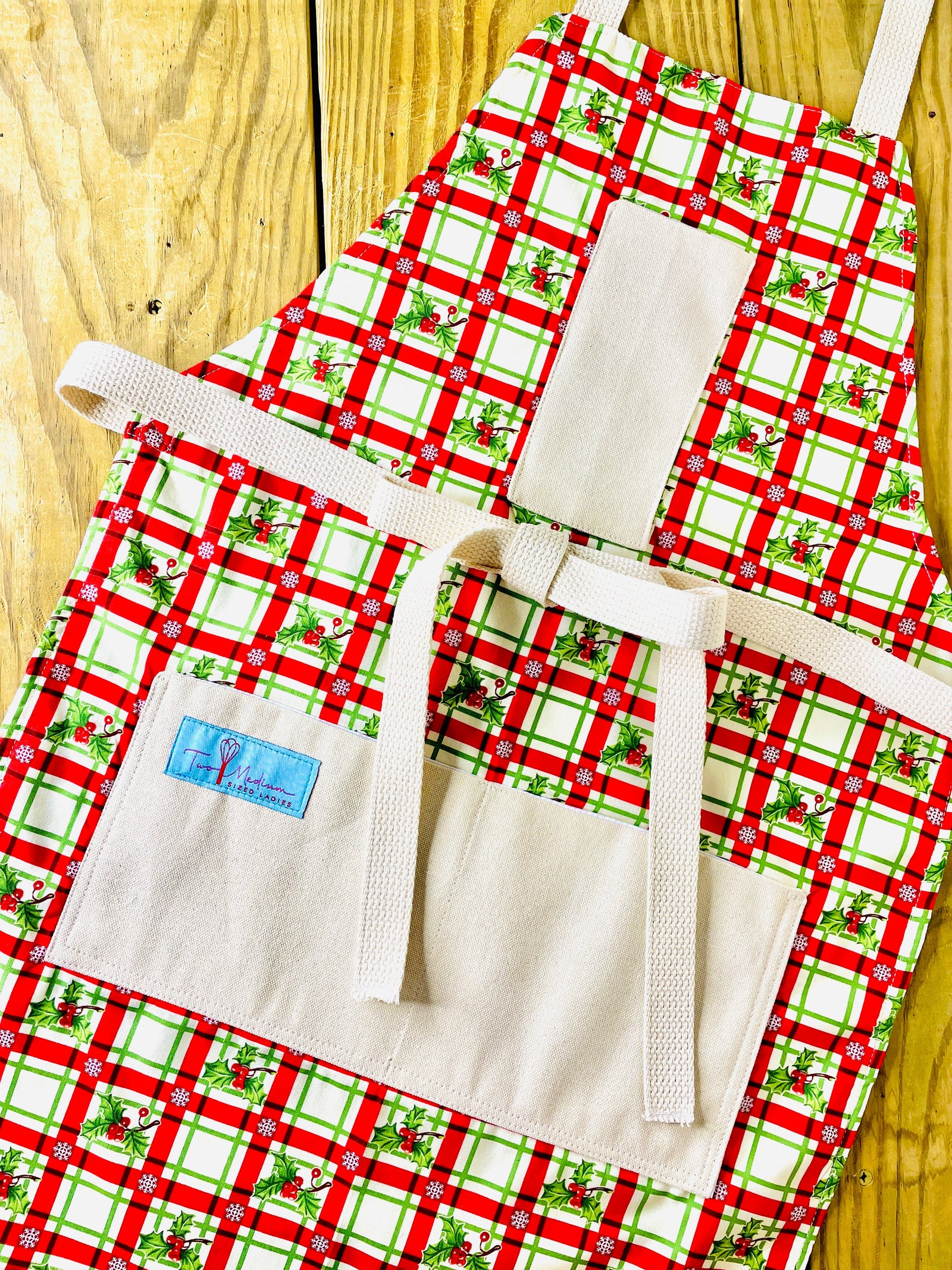 Holly Plaid Apron