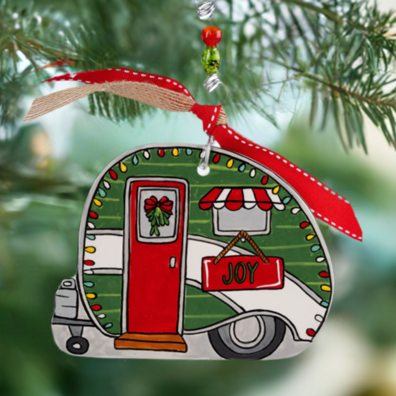 The Canton Christmas Shop Christmas Camper Flat Ornament by Glory Haus
