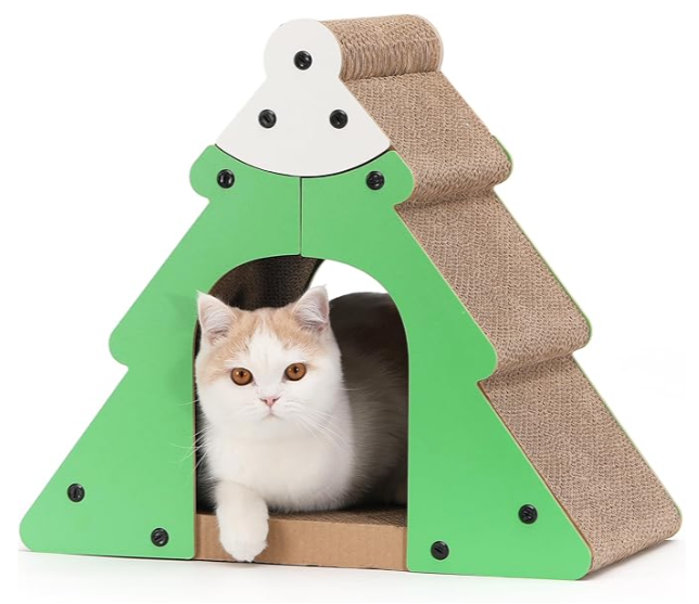 Christmas Cheer All Year Christmas Tree Cardboard Cat Scratcher
