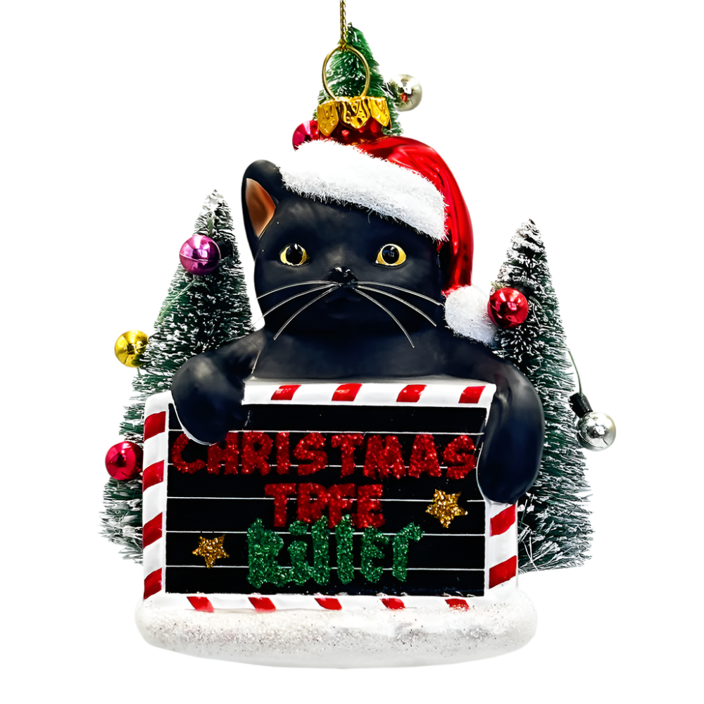 Christmas Cheer All Year cat christmas ornament. Christmas tree killer