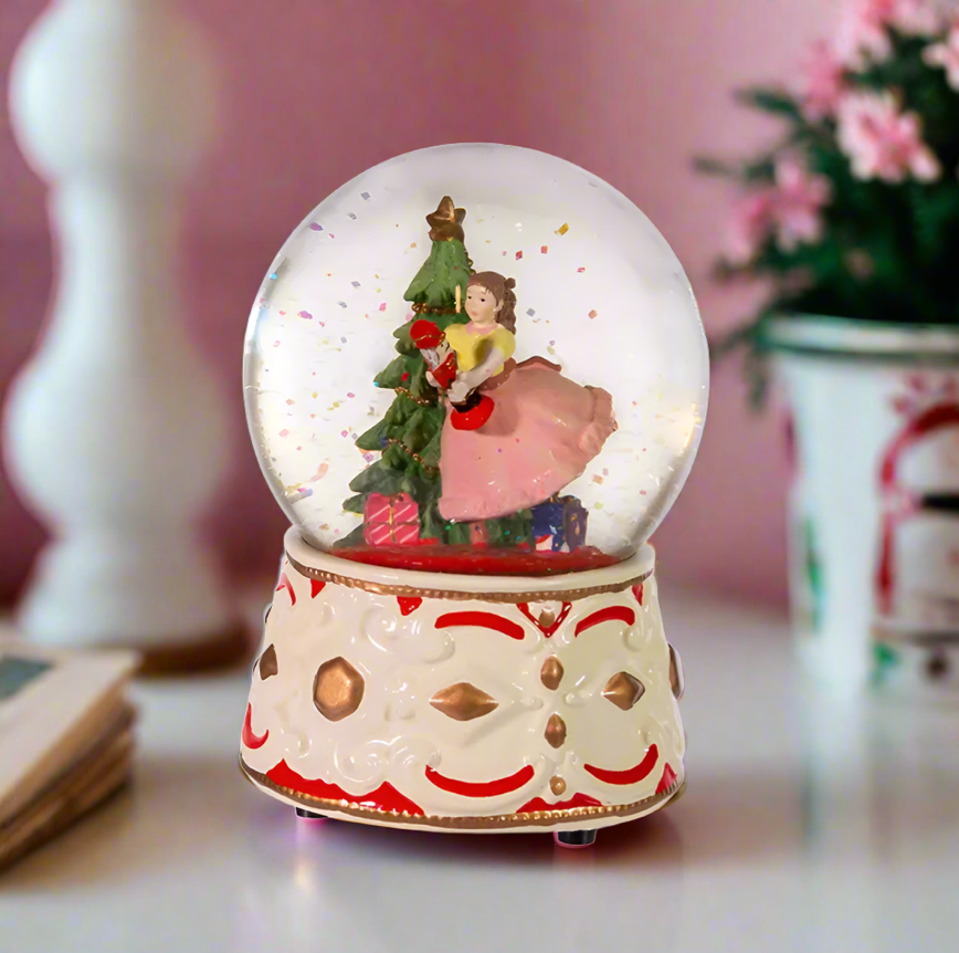 Christmas Cheer All Year Shop 5.5" Clara with nutcracker musical snow globe by Kurt adler