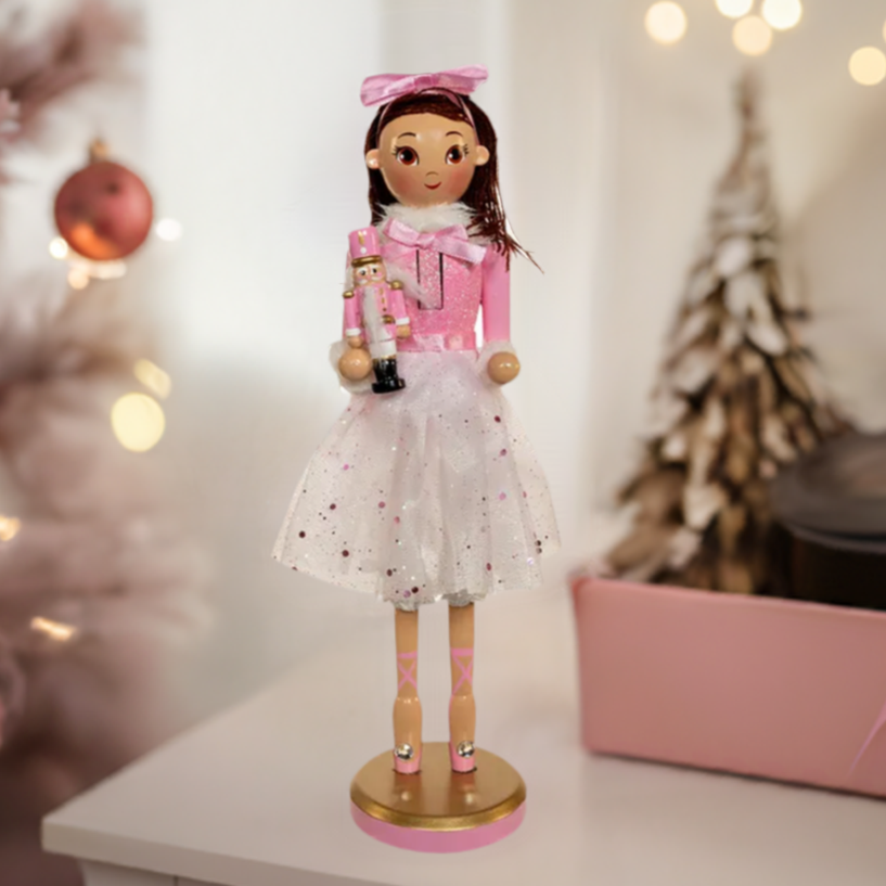 Christmas Cheer All Year 12" Clara Brunette Ballerina Nutcracker in bedroom F2342 Nutcracker Suite Ballet