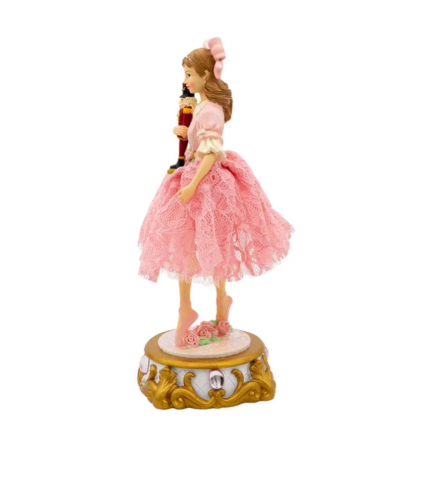 The Canton Christmas Shop Clara Ballet Nutcracker Musical Tabletop Decor music box by Kurt Adler left side view