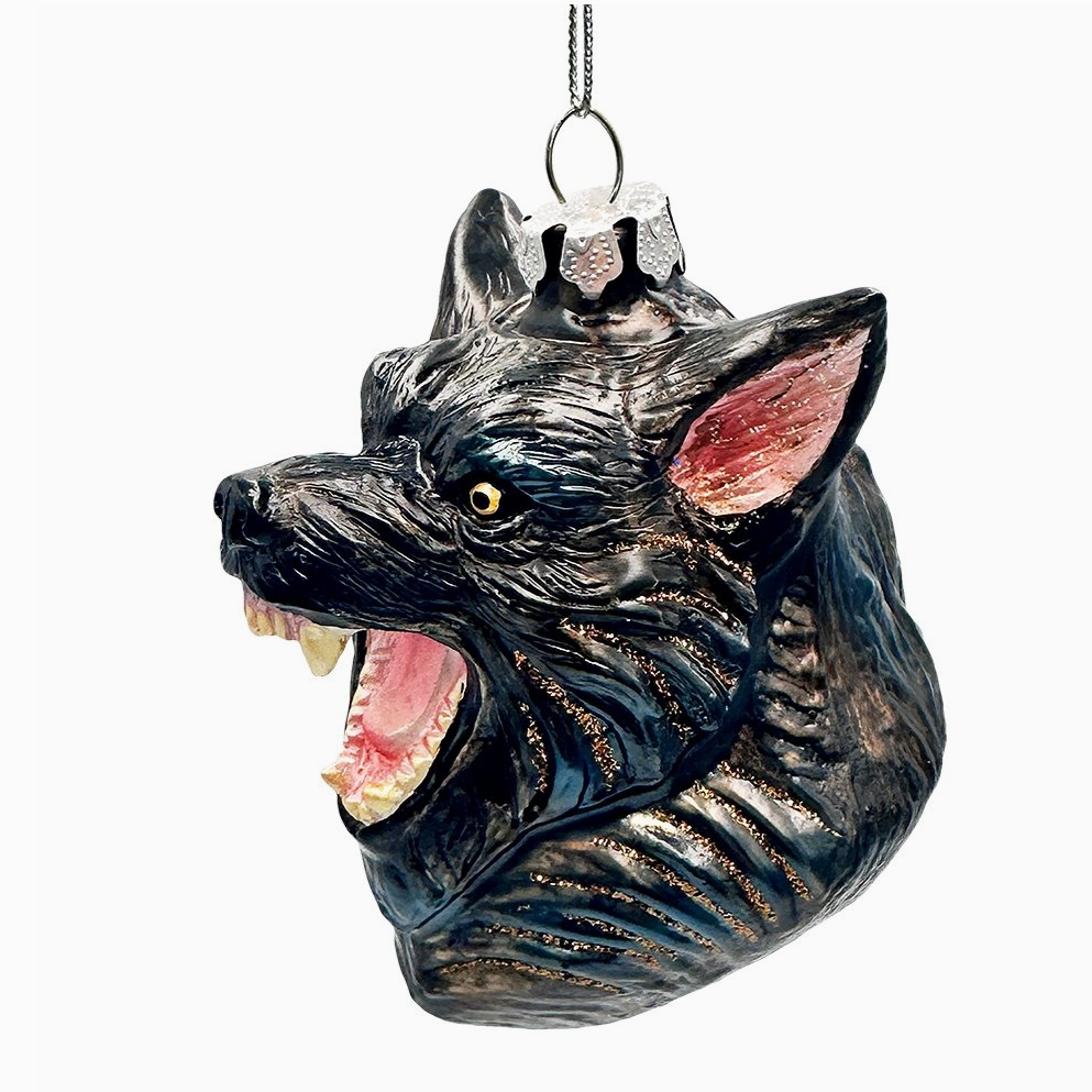 The Canton Christmas Shop Classic Werewolf Horror Halloween Glass Christmas Ornament