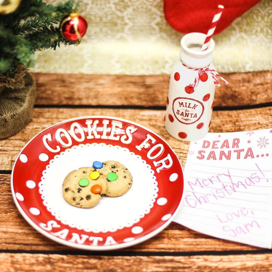 The Canton Christmas Shop Cookies for Santa Christmas Plate Milk Jar and Notepad Set