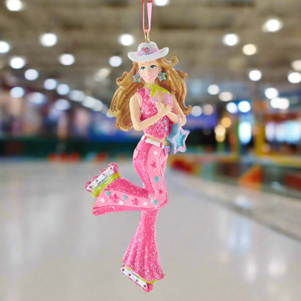 Christmas Cheer All Year Country Western Pink Skate Girl