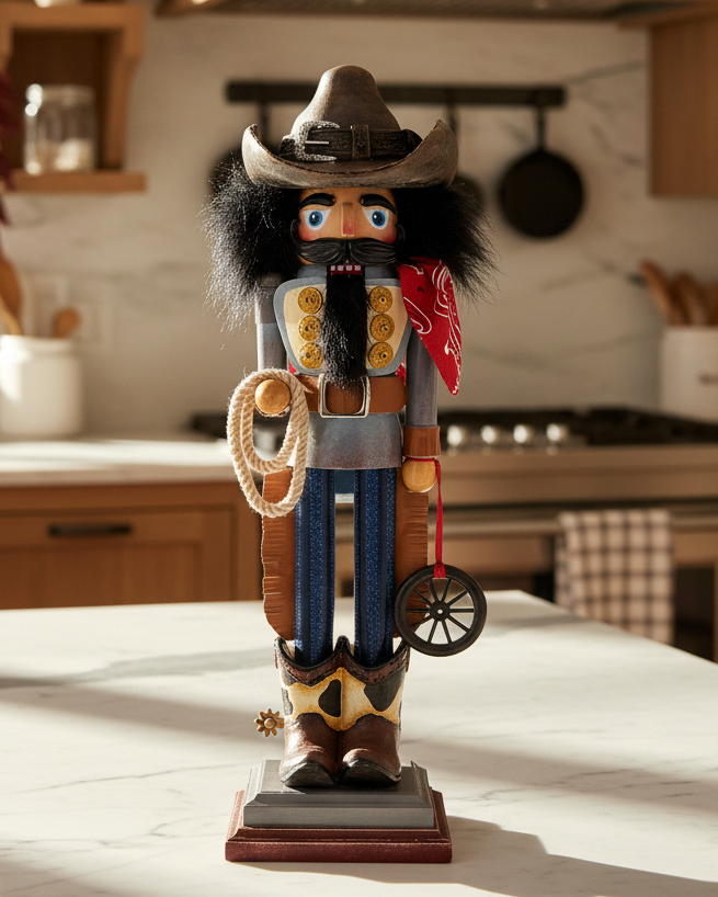 Christmas Cheer All Year Kurt Adler Hollywood Texas Cowboy Nutcracker with Lasso for texas kitchen
