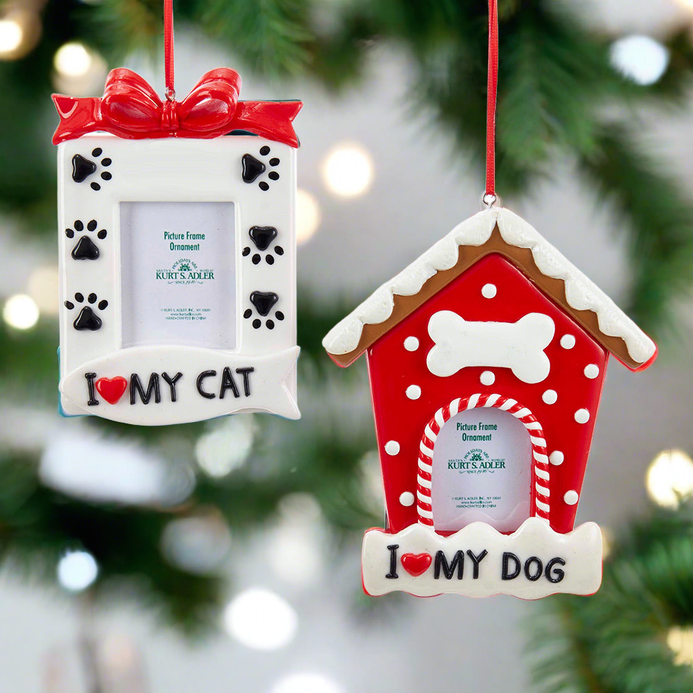 Kurt Adler Dog and Cat Picture Frame Ornaments - Thumbnail 3