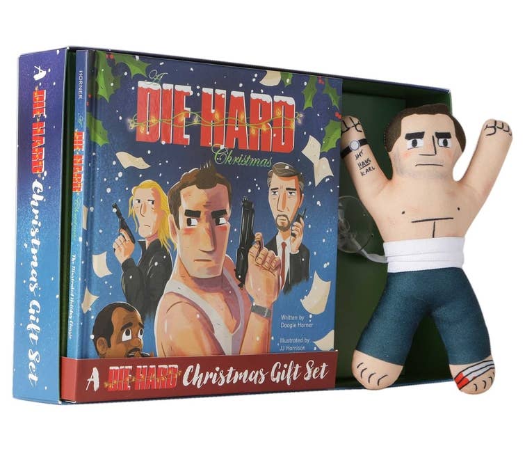 Die Hard Christmas gift set with plush toy Christmas Cheer All Year Christmas Movie Bruce Willis Action Hero Toy