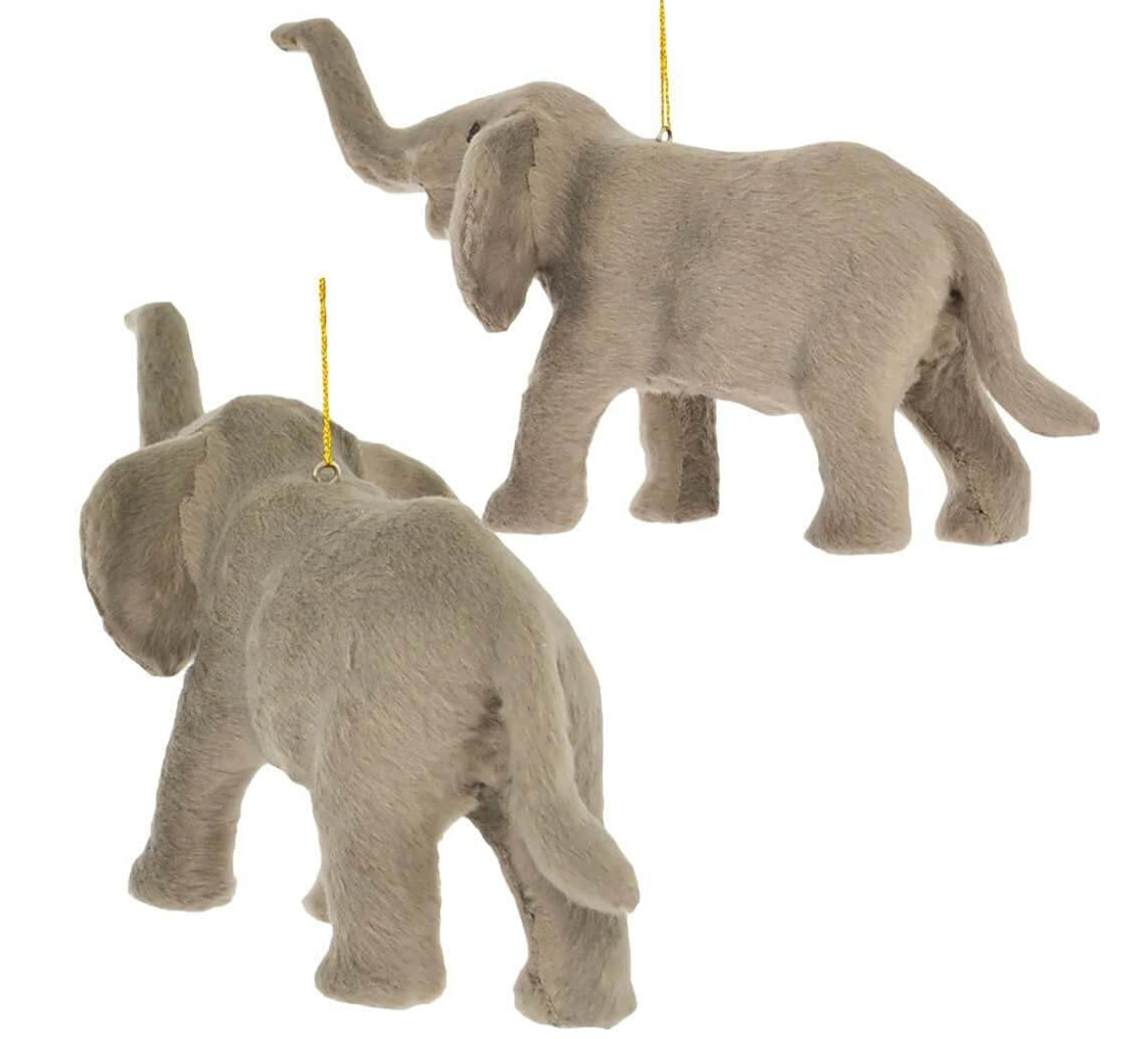 Two plush elephant ornaments Christmas Cheer All Year