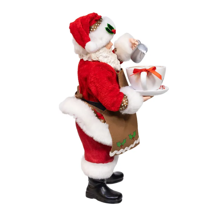 The Canton Christmas Shop Fabriche Santa Barista Figurine by Kurt Adler I love coffee
