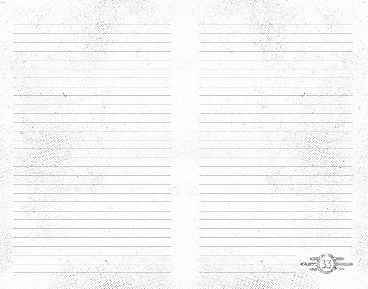 Journal with Vault 33 logo and 'Fallout' branding on a blue background Christmas Cheer All Year