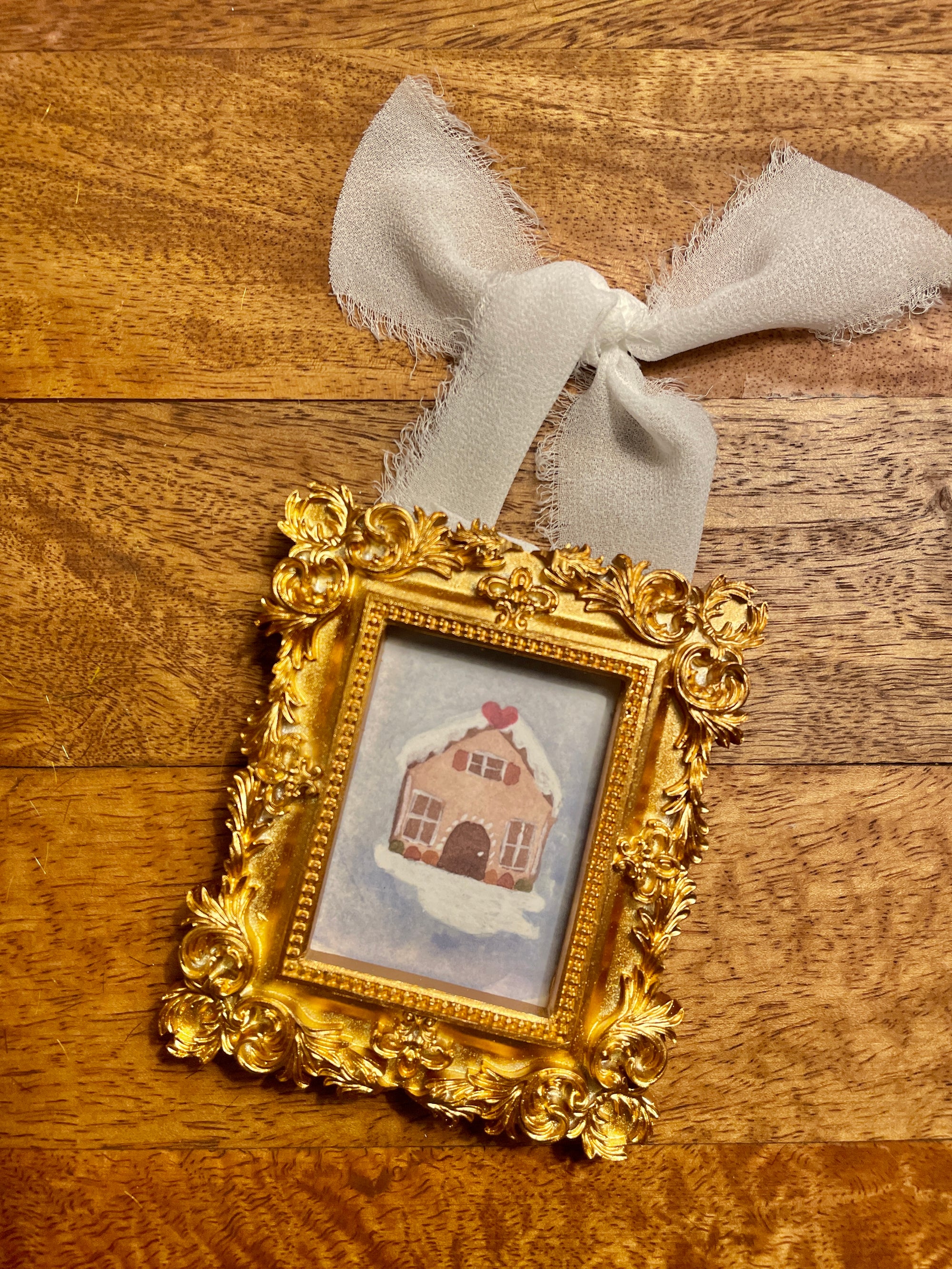 Vintage Style Gilded Frame  Ornament, asstd.