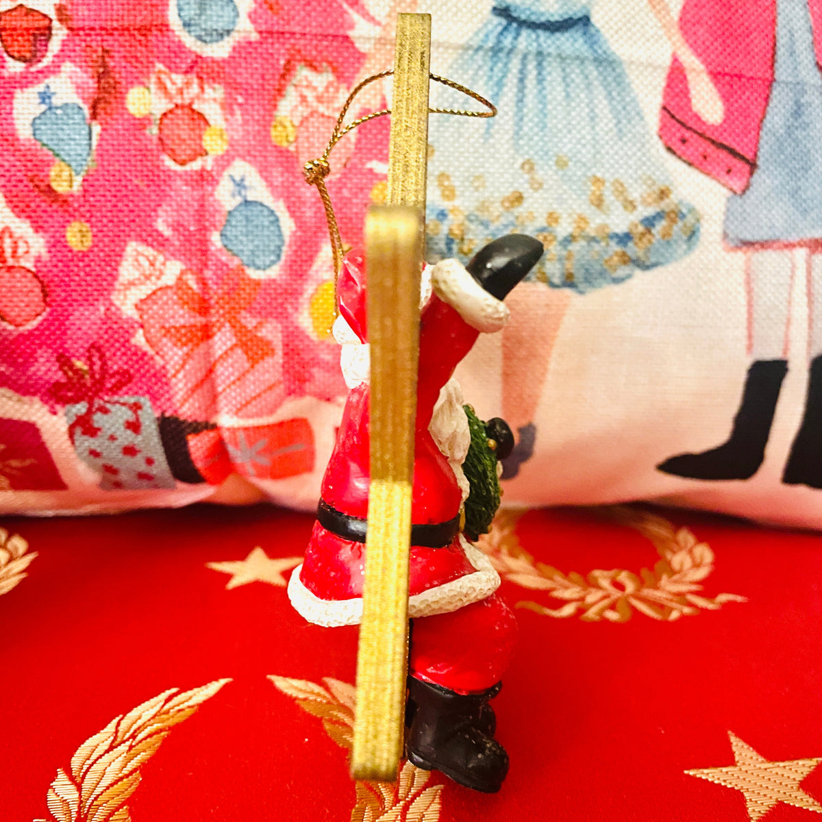 Christmas Cheer All Year German Santa in Star Ornament