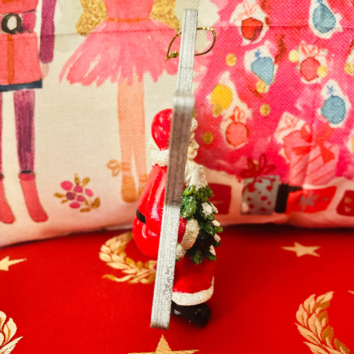 Christmas Cheer All Year German Santa in Star Ornament