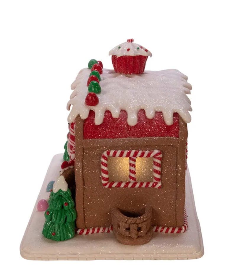 Christmas Cheer All Year 6" Gingerbread Camper LED House by Kurt Adler D3596