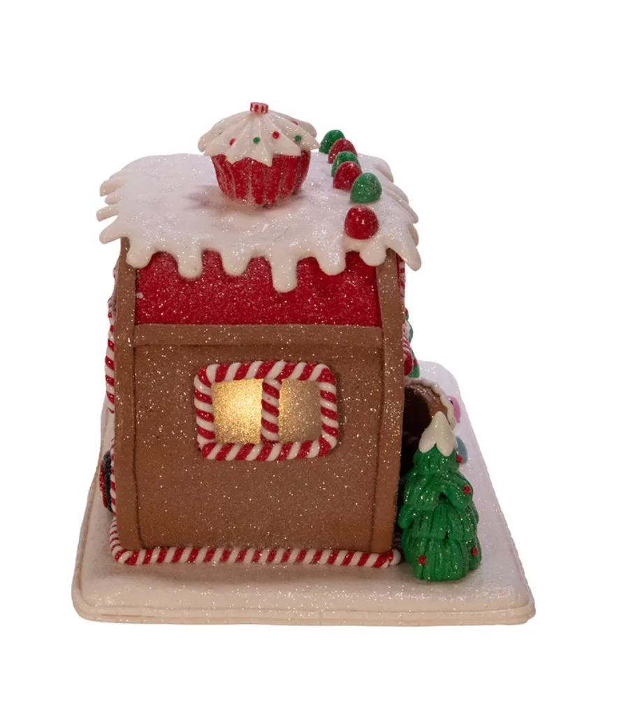 Christmas Cheer All Year 6" Gingerbread Camper LED House by Kurt Adler D3596