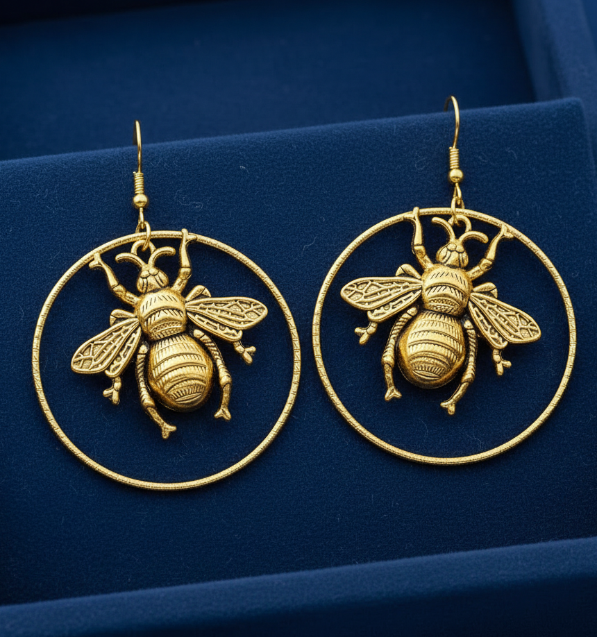 Amanda Bright Designs Amanda Bright Designs Golden Bee Hoop Earrings