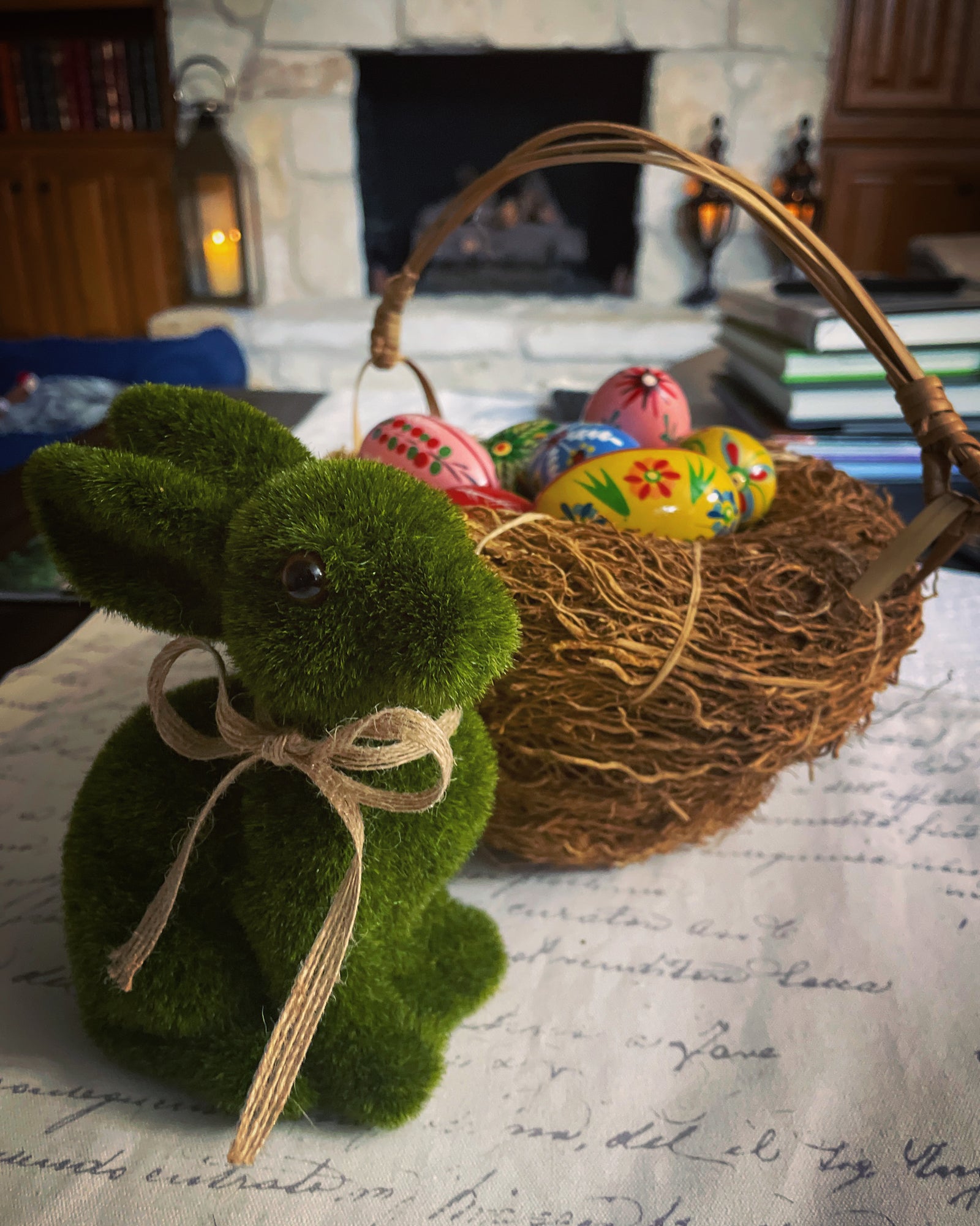 Christmas Cheer All Year six inch grass rabbit figurine