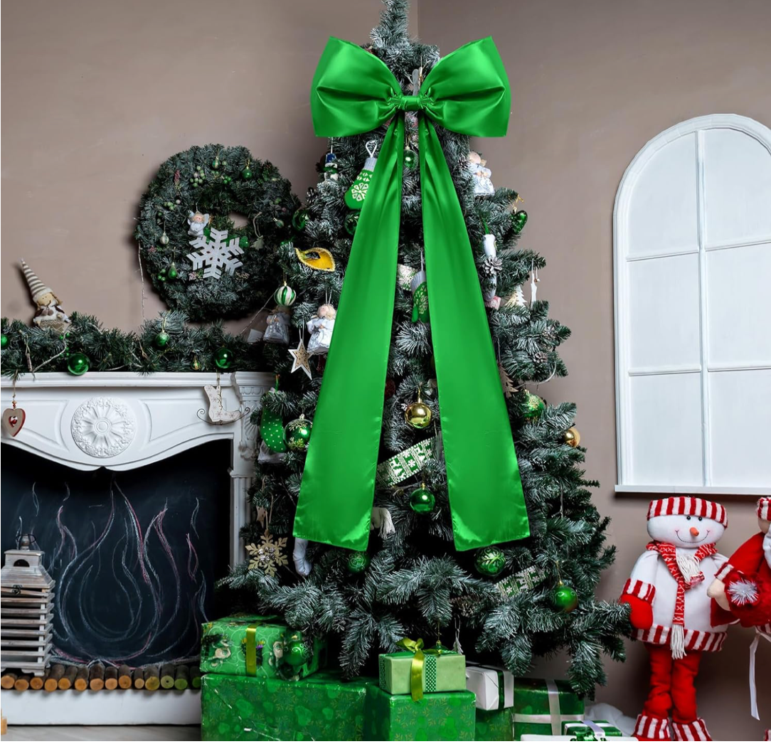 Christmas Cheer All Year Satin Bow Treetopper