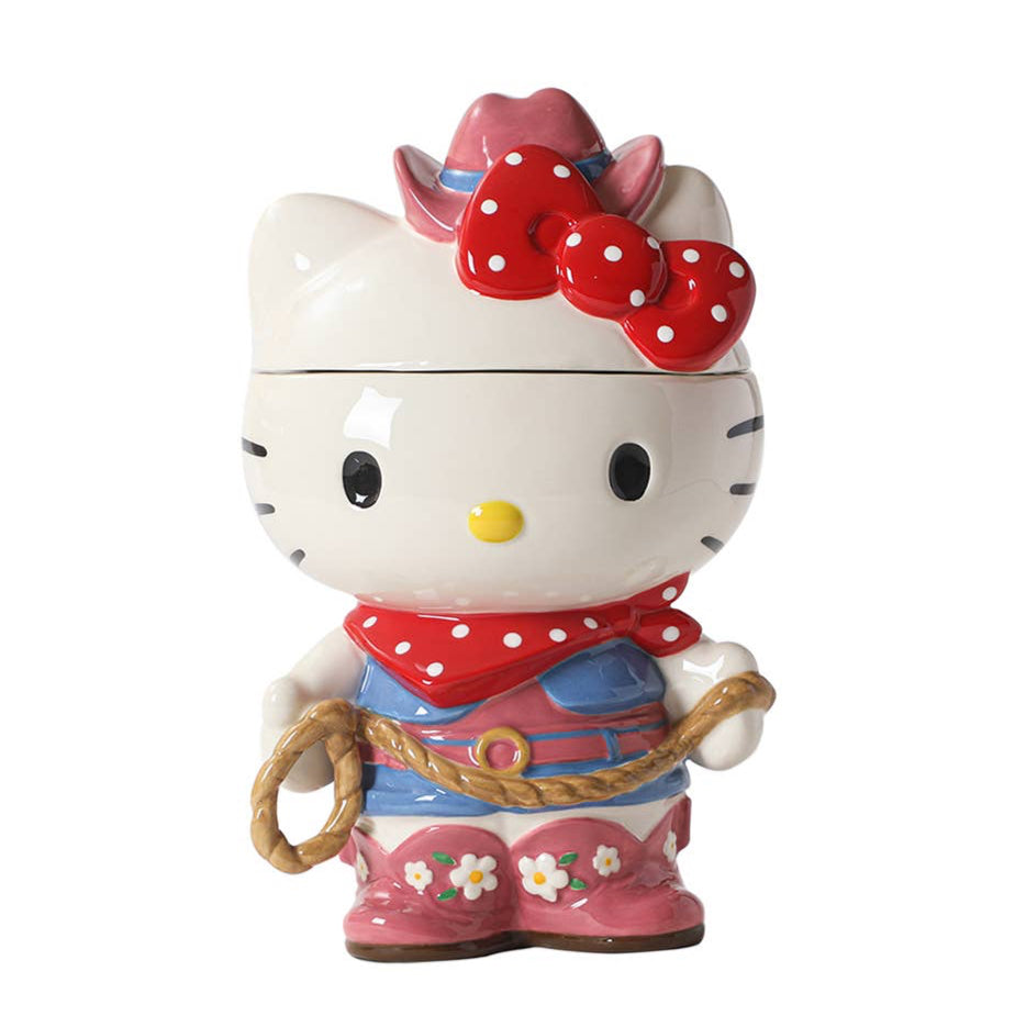 Christmas Cheer All Year Hello Kitty Cowgirl Cookie Jar western texas cowboy