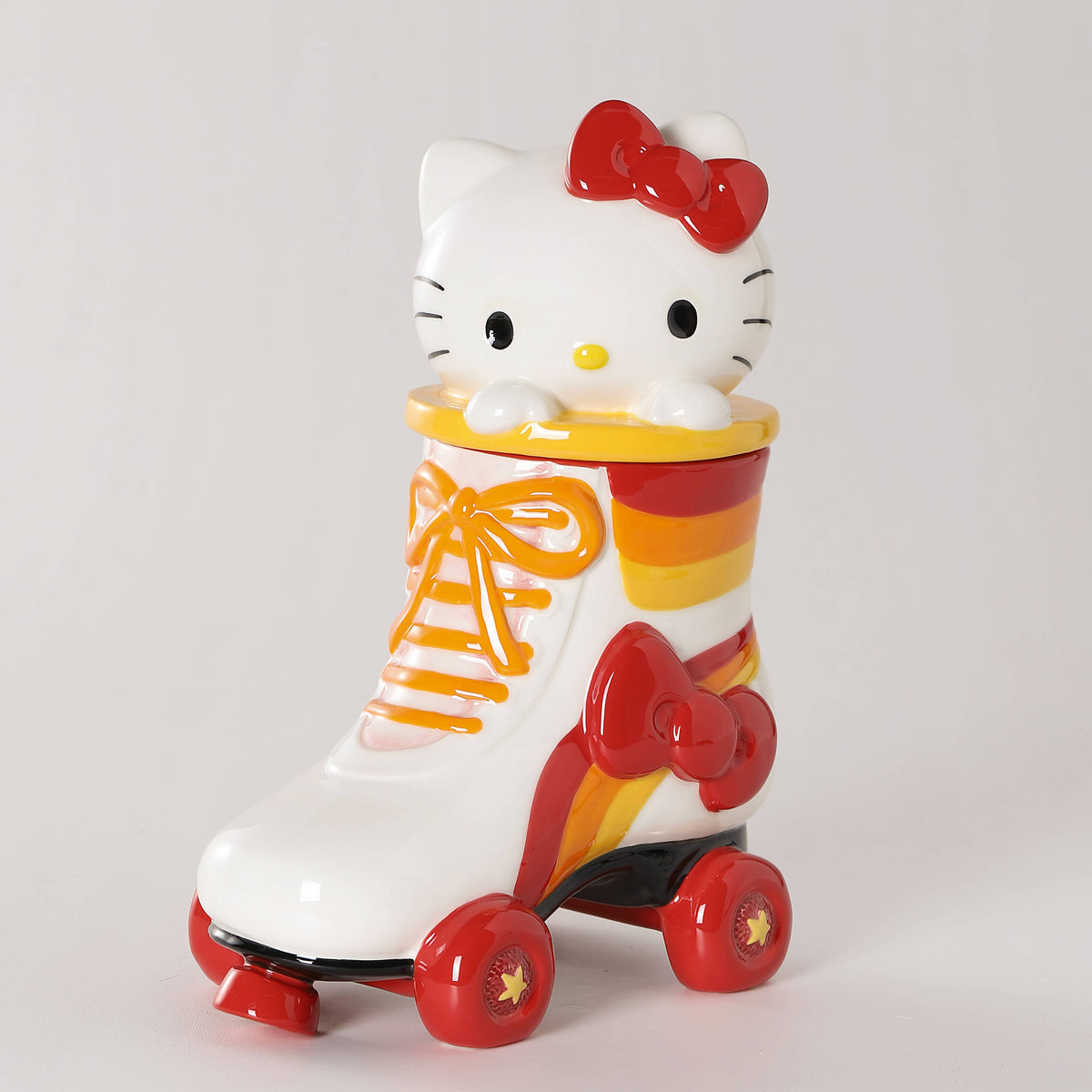 Christmas Cheer All Year Hello Kitty Roller Skate ceramic Cookie Jar