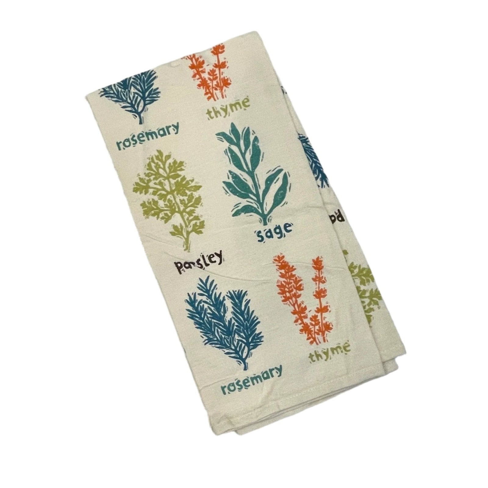 The Canton Christmas Shop Herb Garden Kitchen Towel with rosemary
