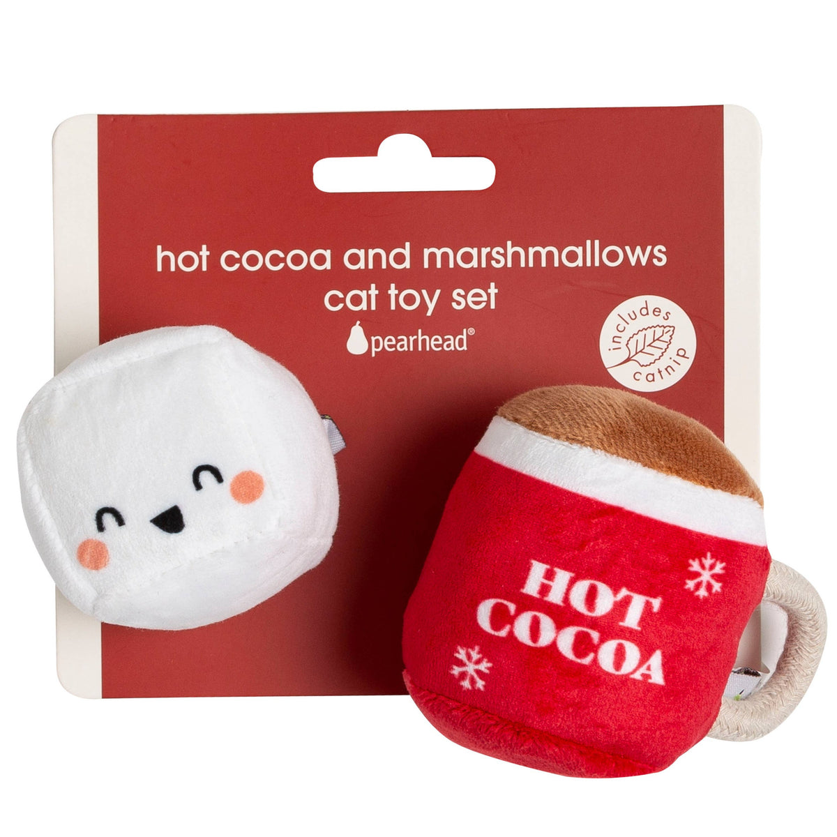 The Canton Christmas Shop Hot Cocoa and Marshmallow Plush Cat Toys for Christmas