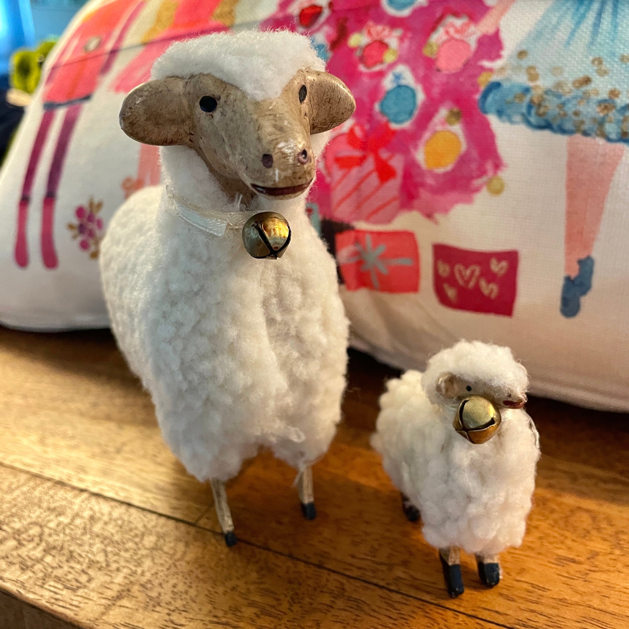 Resin Wooly Lamb Family, Set of 2