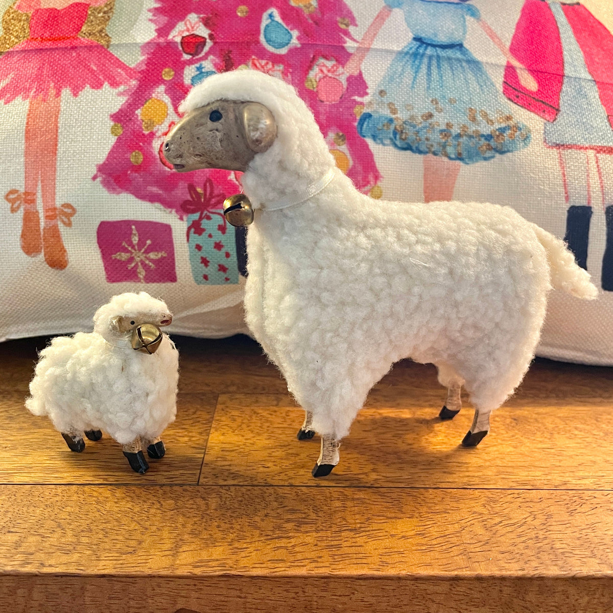 Resin Wooly Lamb Family, Set of 2