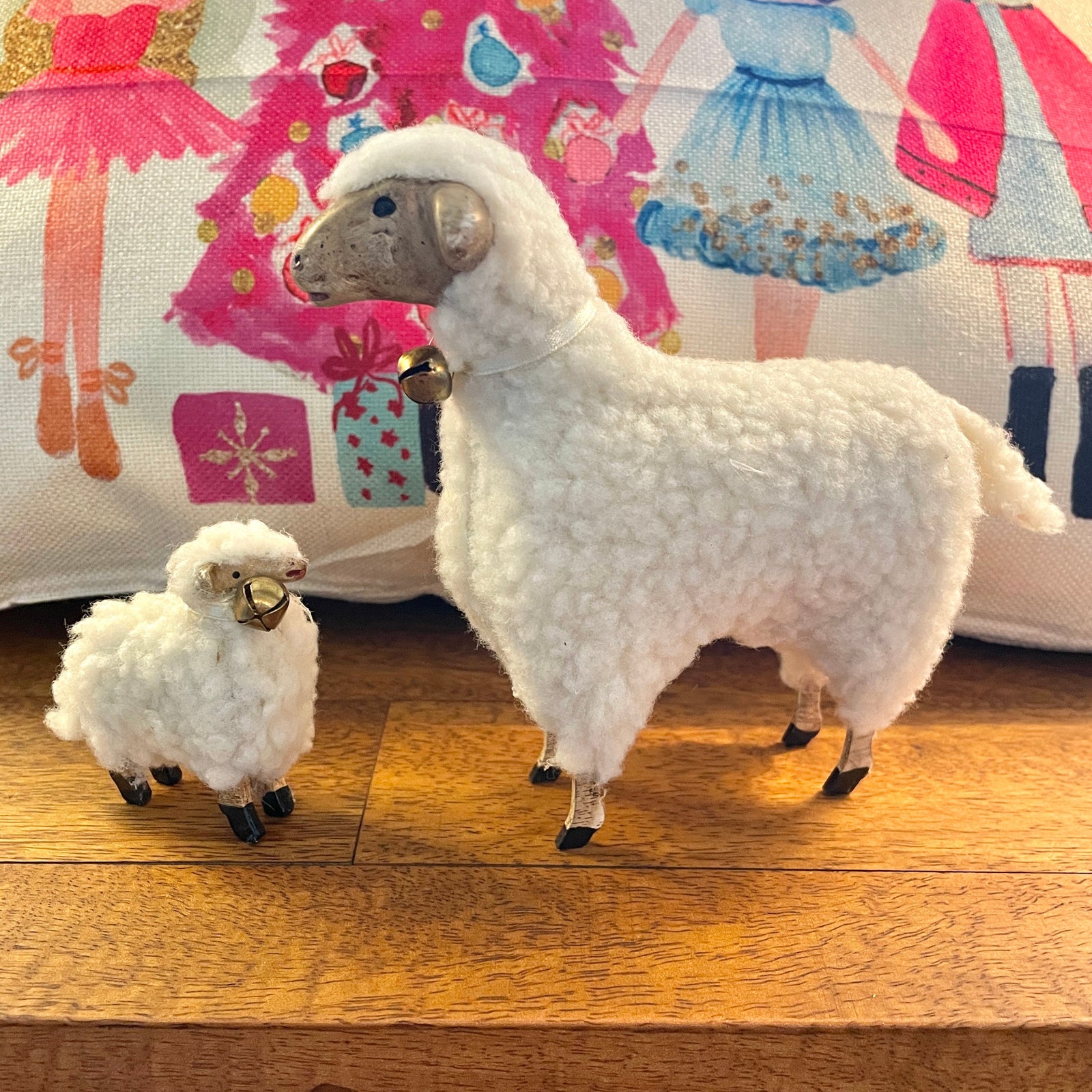 Resin Wooly Lamb Family, Set of 2