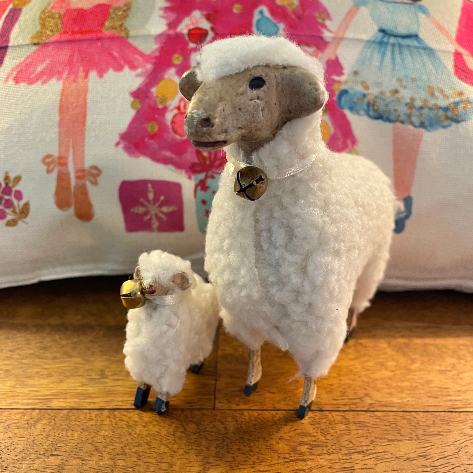 Resin Wooly Lamb Family, Set of 2