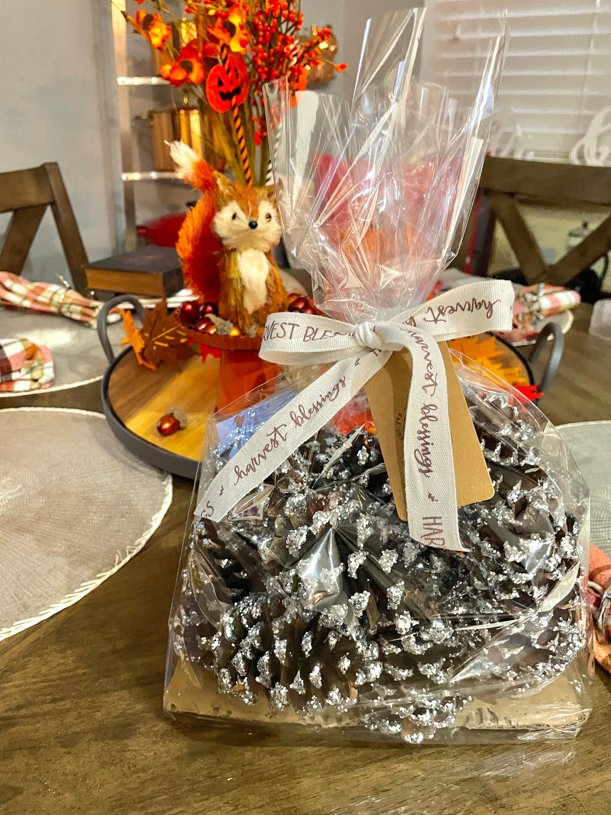 Hand-Dipped Glittered Pinecones